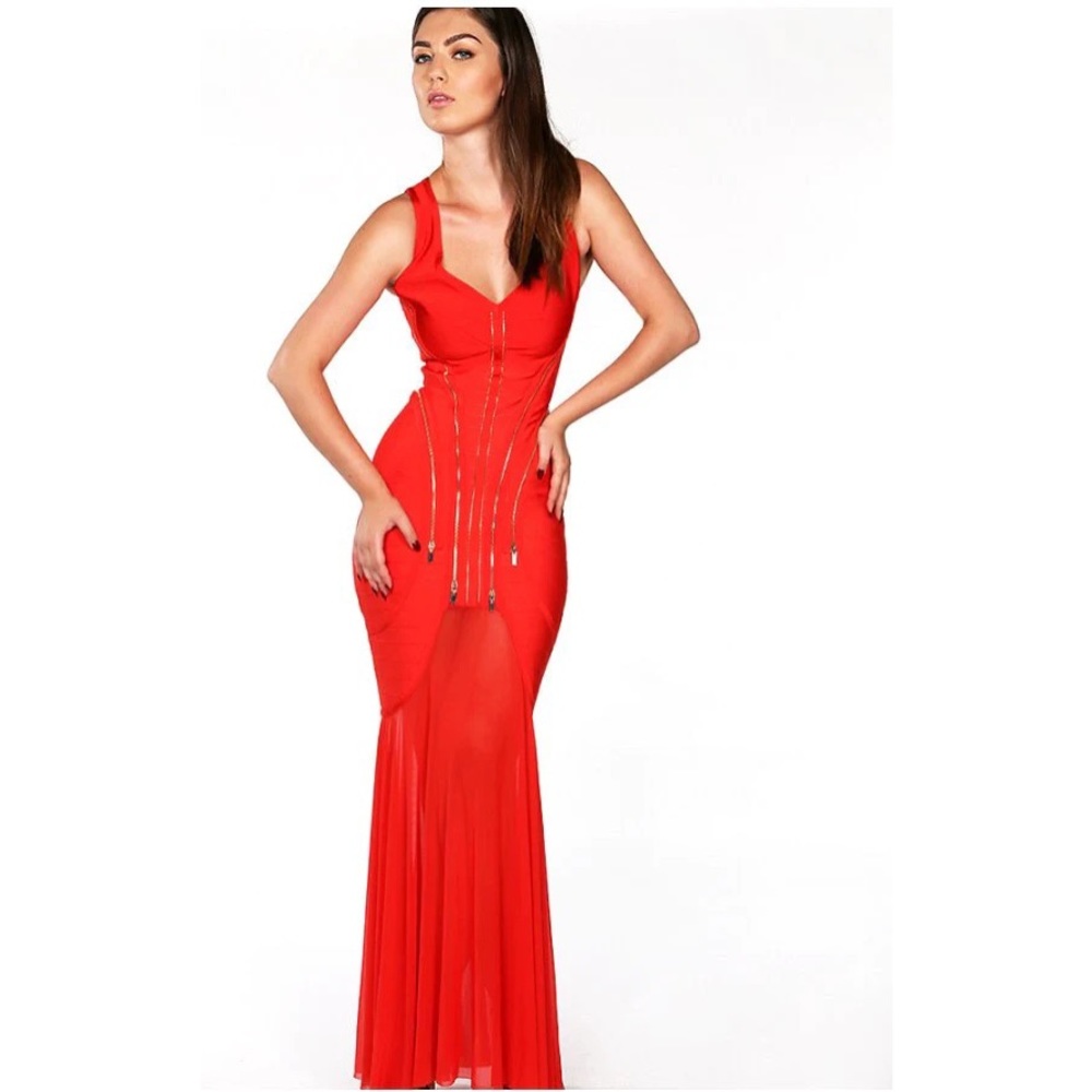 Wow couture sexy mermaid bandage prom evening wedding  gown black small… bnwt.